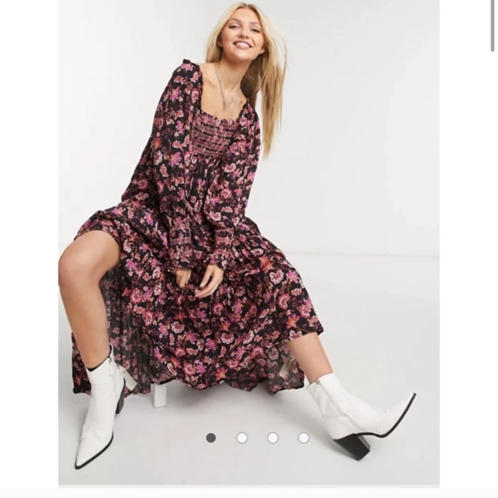 Nwt free people sweet escape boho dress XS black